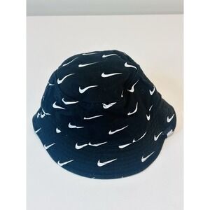 Toddler Nike Bucket Hat Black Swoosh All Over Chin Strap